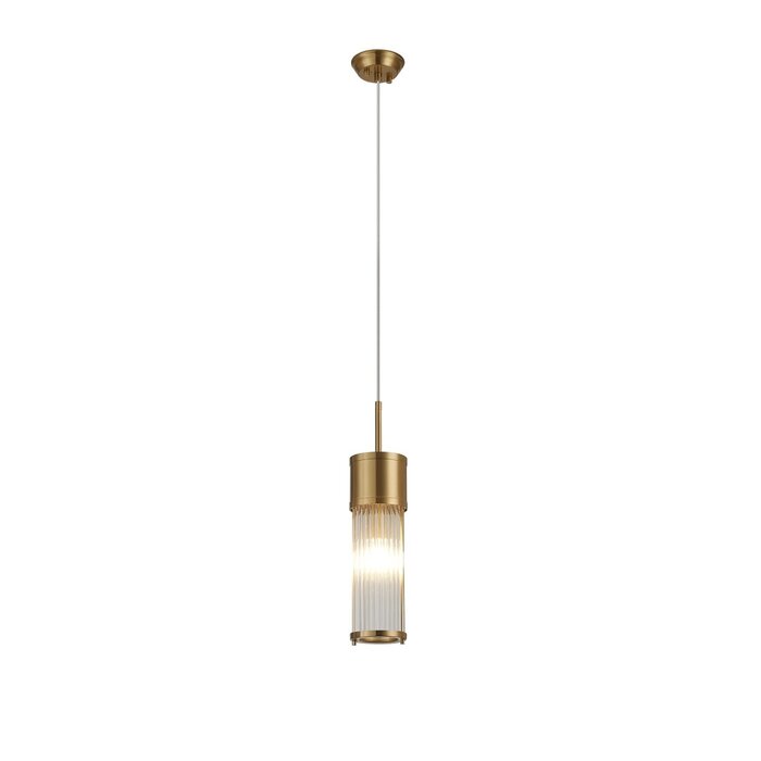 Tai - Single Light Pendant Ceiling Light with Glass Rods - Gold