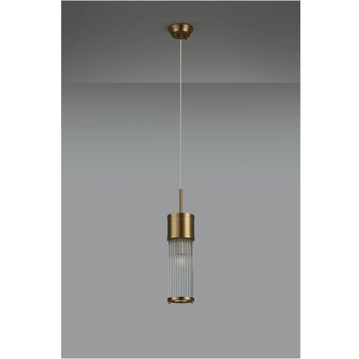 Tai - Single Light Pendant Ceiling Light with Glass Rods - Gold