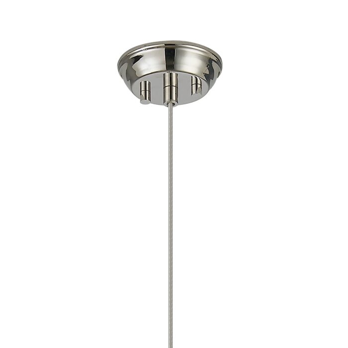 Tai - Single Light Pendant Ceiling Light with Glass Rods - Polished Nickel