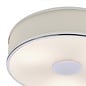 Alva  - Modern Flush Ceiling Light  - Polished Chrome and Ivory Micropleat - 40cm
