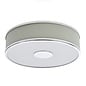 Alva  - Modern Flush Ceiling Light  - Polished Chrome and Ivory Micropleat - 40cm