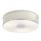 Alva  - Modern Flush Ceiling Light  - Polished Chrome and Ivory Micropleat - 40cm
