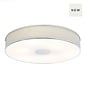Alva  - Modern Flush Ceiling Light  - Polished Chrome and Ivory Micropleat - 60cm