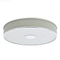 Alva  - Modern Flush Ceiling Light  - Polished Chrome and Ivory Micropleat - 60cm