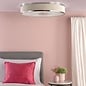 Alva  - Modern Flush Ceiling Light  - Polished Chrome and Ivory Micropleat - 60cm