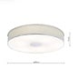 Alva  - Modern Flush Ceiling Light  - Polished Chrome and Ivory Micropleat - 60cm
