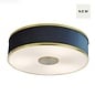 Alva  - Modern Flush Ceiling Light  - Brushed Brass and Blue Velvet - 40cm