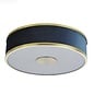 Alva  - Modern Flush Ceiling Light  - Brushed Brass and Blue Velvet - 40cm