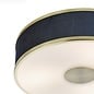Alva  - Modern Flush Ceiling Light  - Brushed Brass and Blue Velvet - 40cm