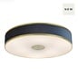 Alva  - Modern Flush Ceiling Light  - Brushed Brass and Blue Velvet - 60cm