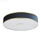 Alva  - Modern Flush Ceiling Light  - Brushed Brass and Blue Velvet - 60cm