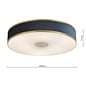 Alva  - Modern Flush Ceiling Light  - Brushed Brass and Blue Velvet - 60cm