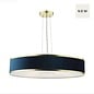 Alva  - Large Modern Pendant Ceiling Light  - Brushed Brass and Blue Velvet - 60cm