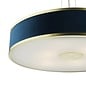 Alva  - Large Modern Pendant Ceiling Light  - Brushed Brass and Blue Velvet - 60cm