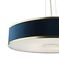 Alva  - Large Modern Pendant Ceiling Light  - Brushed Brass and Blue Velvet - 60cm