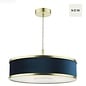 Alva  - Modern Pendant Ceiling Light  - Brushed Brass and Blue Velvet - 40cm