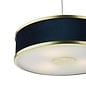 Alva  - Modern Pendant Ceiling Light  - Brushed Brass and Blue Velvet - 40cm