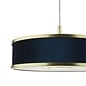 Alva  - Modern Pendant Ceiling Light  - Brushed Brass and Blue Velvet - 40cm