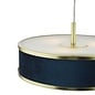 Alva  - Modern Pendant Ceiling Light  - Brushed Brass and Blue Velvet - 40cm