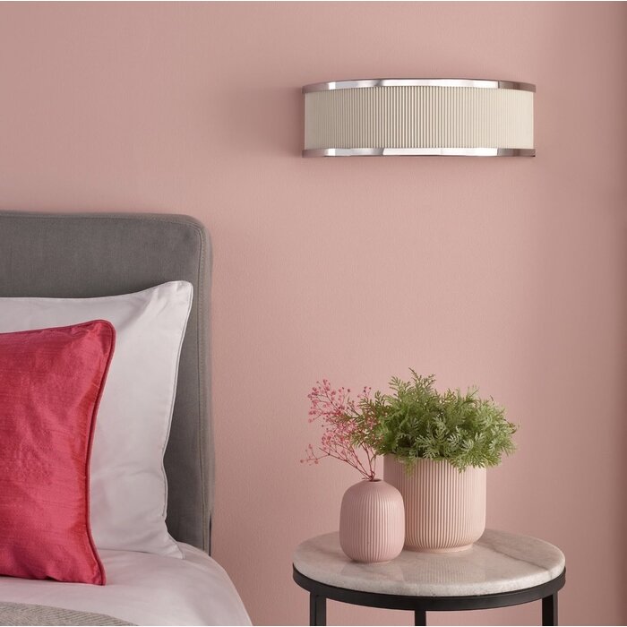 Alva  - Wall Light - Polished Chrome and Ivory Micropleat