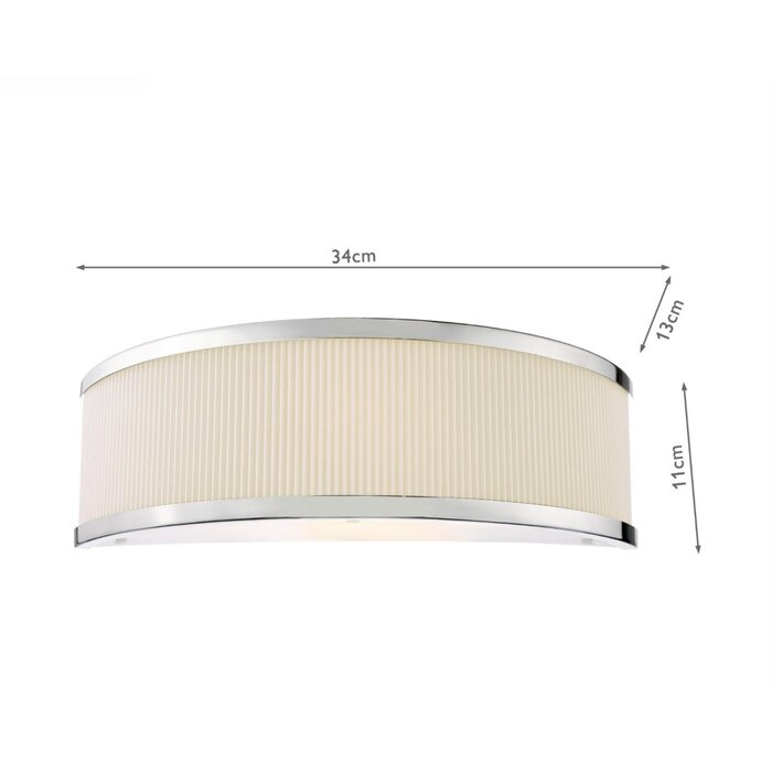 Alva  - Wall Light - Polished Chrome and Ivory Micropleat