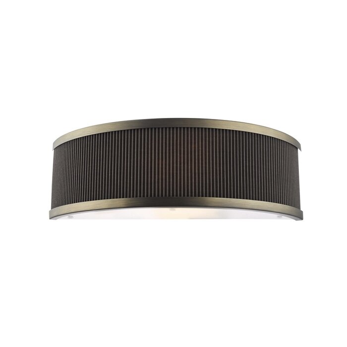 Alva  - Wall Light - Antique Bronze and Brown Micropleat