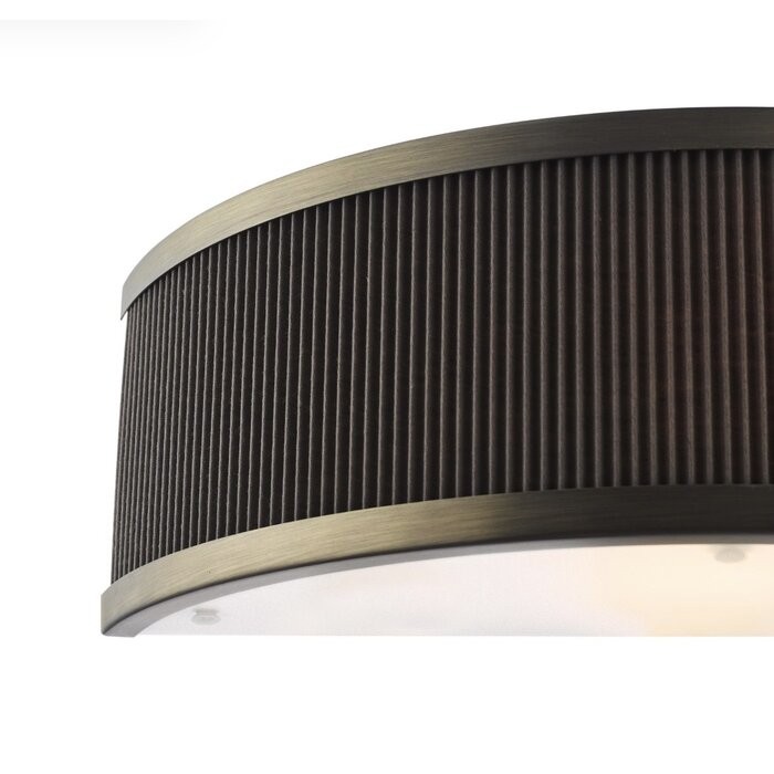 Alva  - Wall Light - Antique Bronze and Brown Micropleat