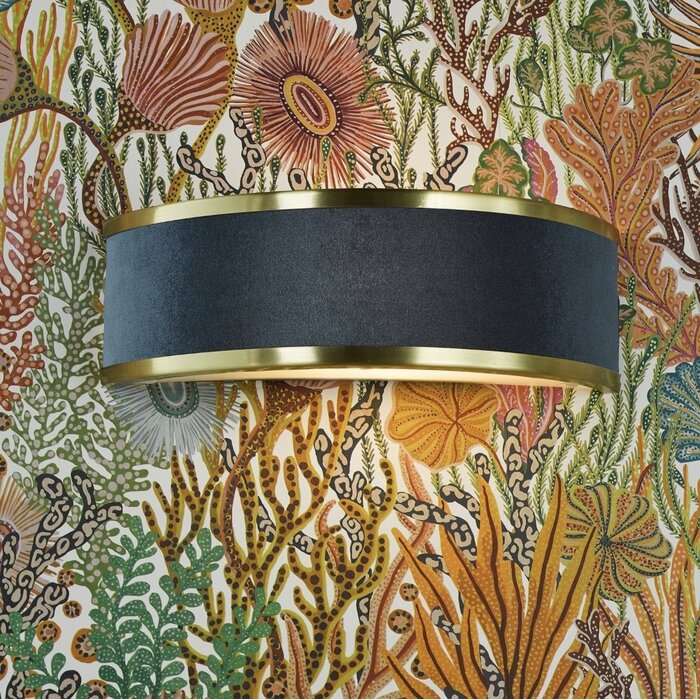 Alva  - Wall Light - Brushed Brass and Blue