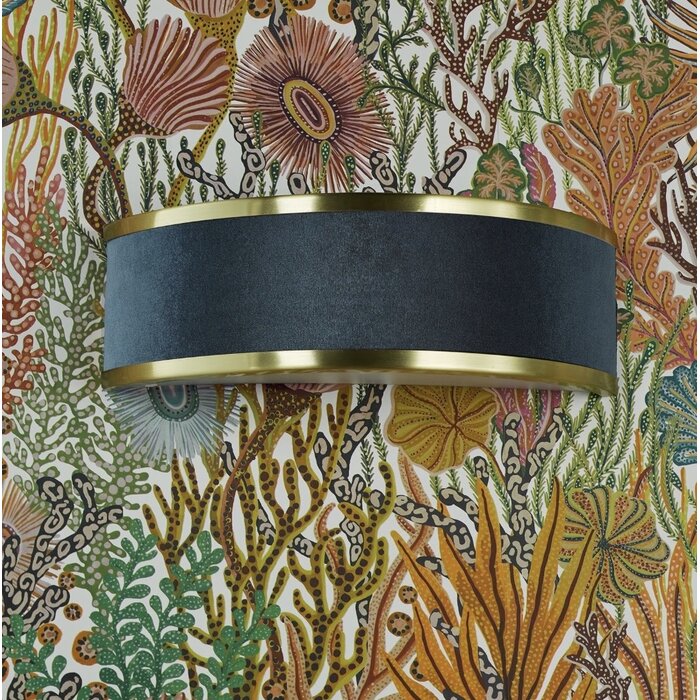 Alva  - Wall Light - Brushed Brass and Blue