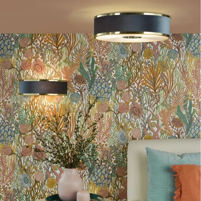 Alva  - Wall Light - Brushed Brass and Blue