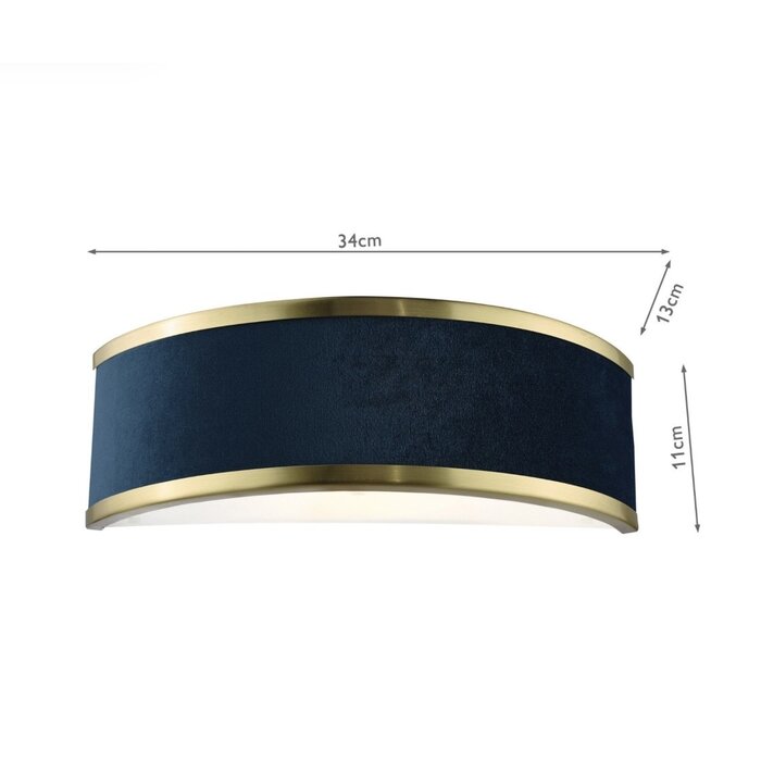 Alva  - Wall Light - Brushed Brass and Blue