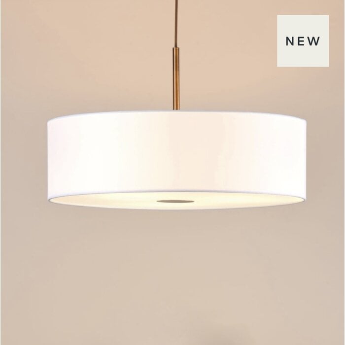Isola - 3 Light Pendant Ceiling Light - Antique Bronze and Ivory Shade - 60cm
