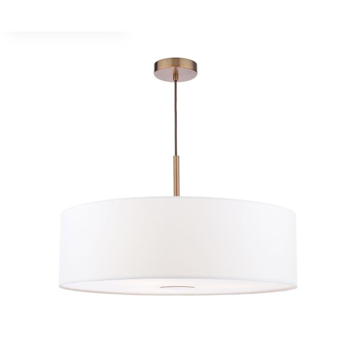 Isola - 3 Light Pendant Ceiling Light - Antique Bronze and Ivory Shade - 60cm