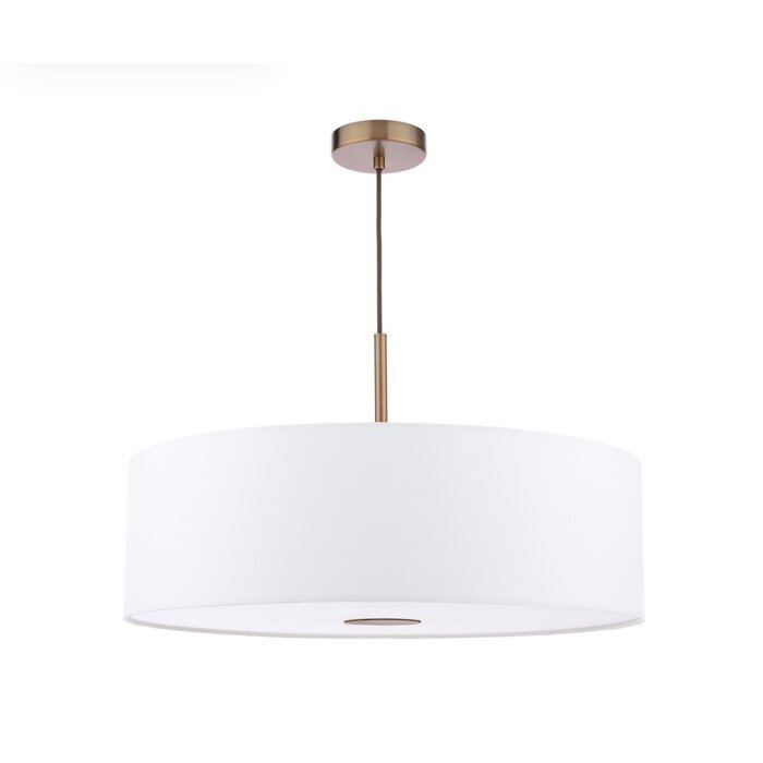 Isola - 3 Light Pendant Ceiling Light - Antique Bronze and Ivory Shade - 60cm