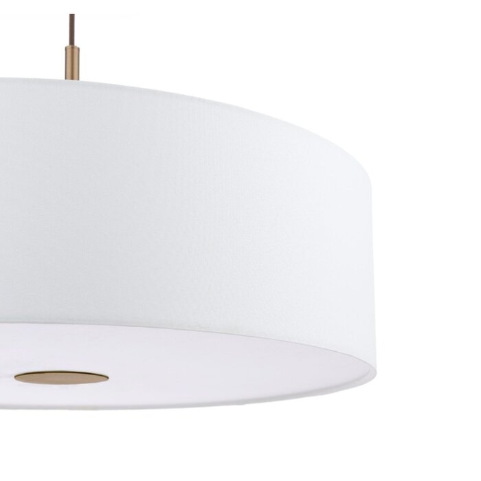 Isola - 3 Light Pendant Ceiling Light - Antique Bronze and Ivory Shade - 60cm