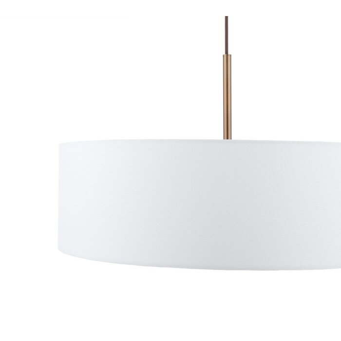 Isola - 3 Light Pendant Ceiling Light - Antique Bronze and Ivory Shade - 60cm
