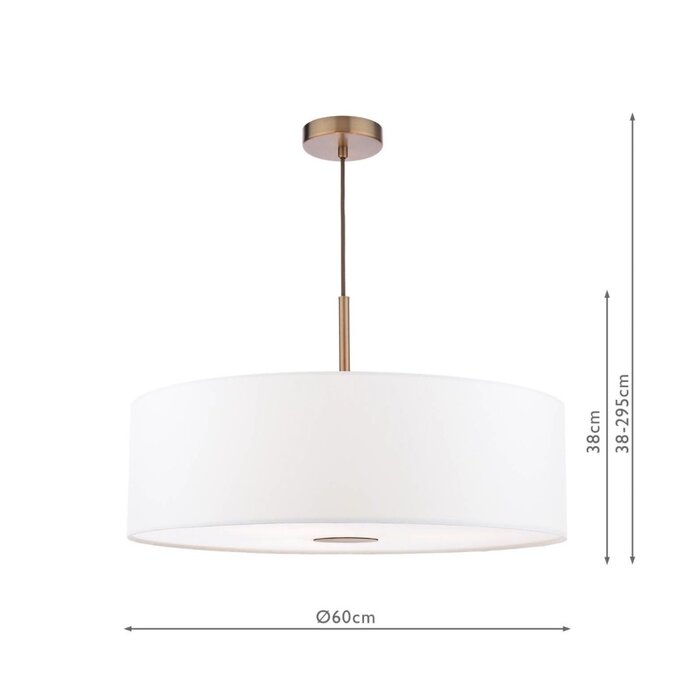 Isola - 3 Light Pendant Ceiling Light - Antique Bronze and Ivory Shade - 60cm