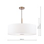 Isola - 3 Light Pendant Ceiling Light - Antique Bronze and Ivory Shade - 60cm