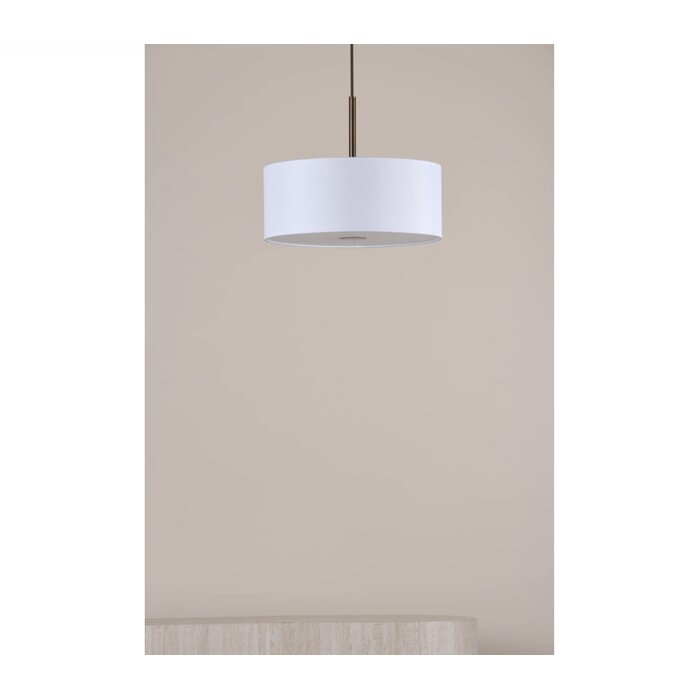 Isola - 3 Light Pendant Ceiling Light - Antique Bronze and Ivory Shade - 40cm