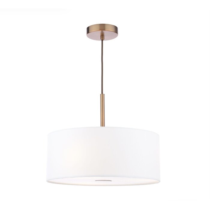 Isola - 3 Light Pendant Ceiling Light - Antique Bronze and Ivory Shade - 40cm
