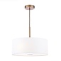 Isola - 3 Light Pendant Ceiling Light - Antique Bronze and Ivory Shade - 40cm