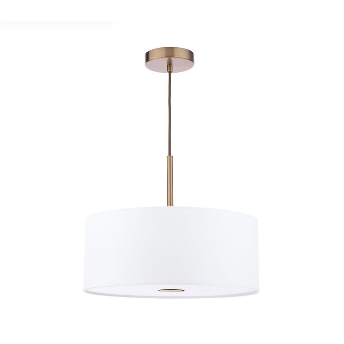 Isola - 3 Light Pendant Ceiling Light - Antique Bronze and Ivory Shade - 40cm