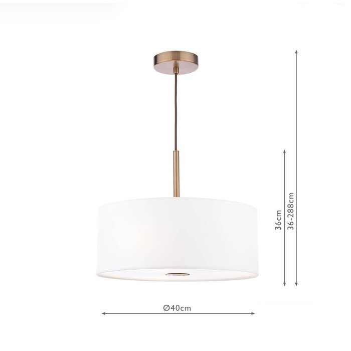 Isola - 3 Light Pendant Ceiling Light - Antique Bronze and Ivory Shade - 40cm