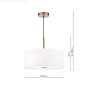 Isola - 3 Light Pendant Ceiling Light - Antique Bronze and Ivory Shade - 40cm