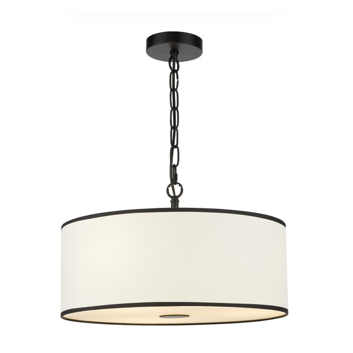 Gemima - 3 Light Pendant - White and Black with Shade