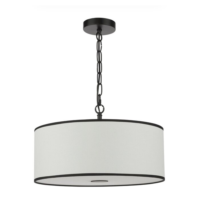 Gemima - 3 Light Pendant - White and Black with Shade