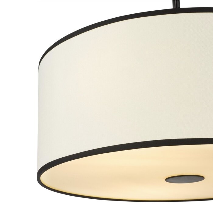 Gemima - 3 Light Pendant - White and Black with Shade