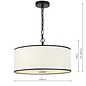 Gemima - 3 Light Pendant - White and Black with Shade