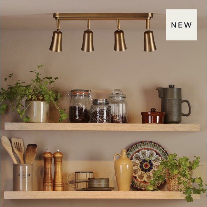 Jedda - 4 Light Bar Kitchen Spotlight - Aged Brass