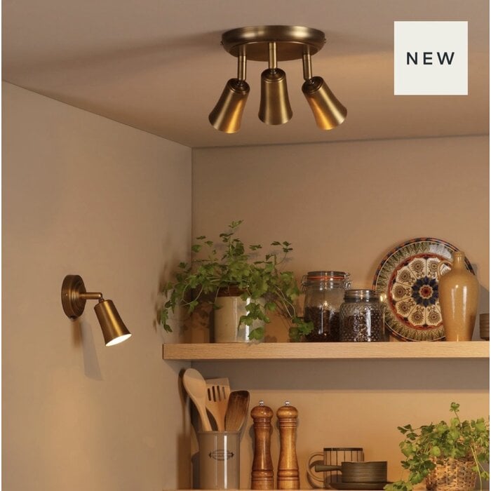 Jedda - 3 Light Single Kitchen Spotlight - Aged Brass